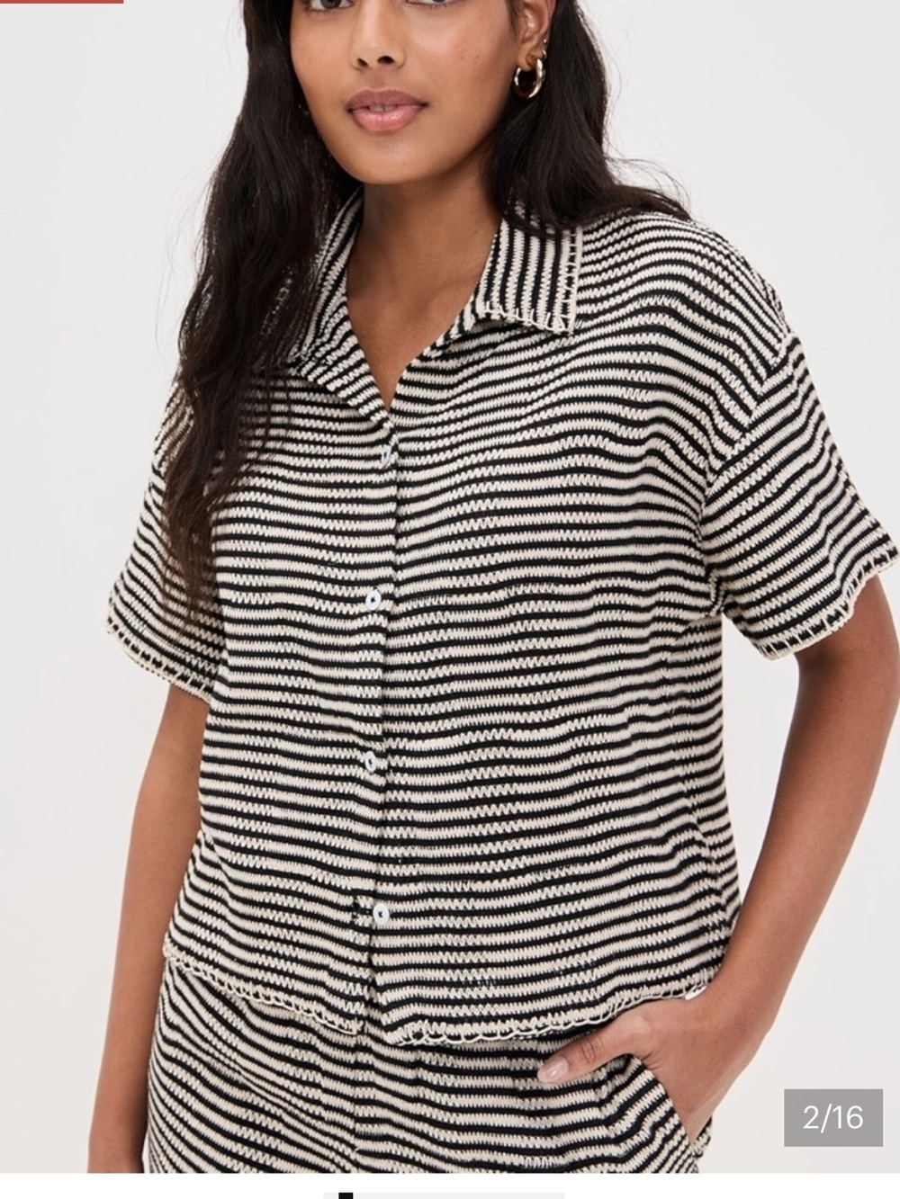 ZSupply Black and White Stripe Knit Top & Short matching set (XS top, S bottom)